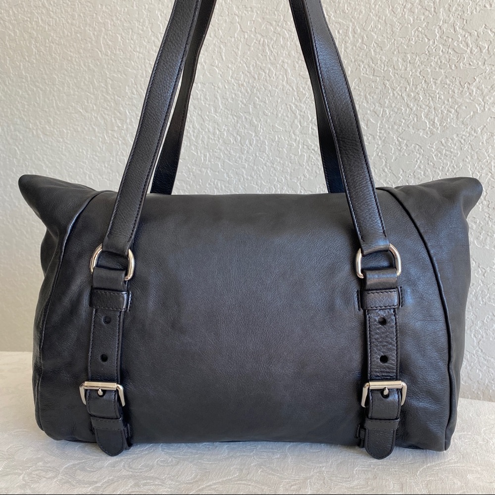 Prada Grayish Black Leather Tote Bag - Picture 2 of 15